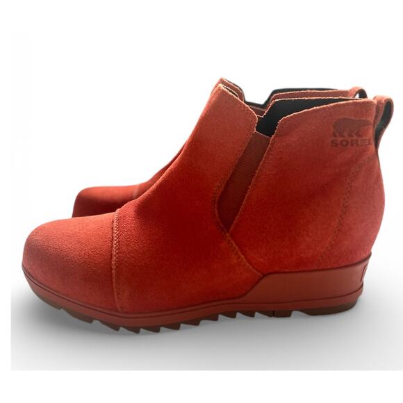 Sorel Shoes - NEW Sorel Evie Pull on Suede Bootie, Warp Red Womens Size 10.5